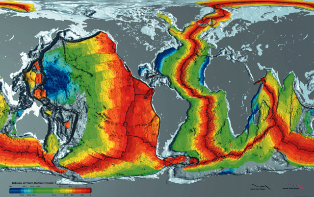 Earth seafloor crust age - 1996