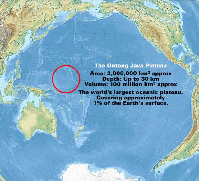 Pacific Ocean relief map